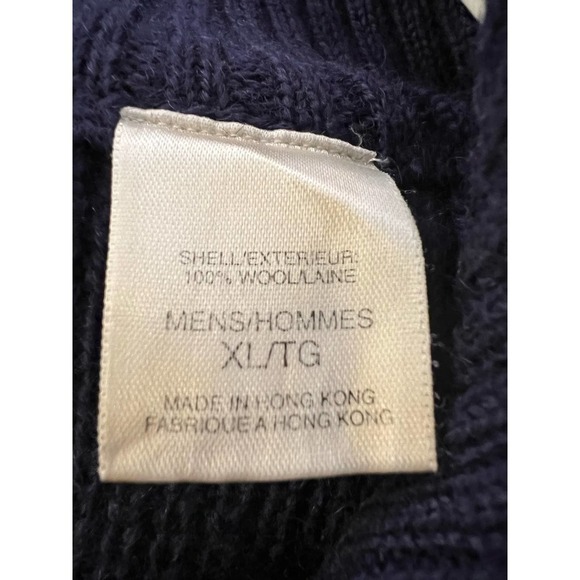Vintage Men’s The North Face Chunky Knit 1/4 Zip Wool Sweater Size XL Blue Y2K - Picture 5 of 5